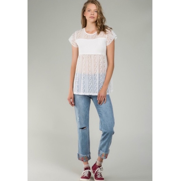 *SALE* POL White Lace Summer Top - Picture 3 of 9